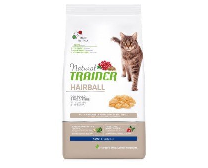 Trainer Natural Cat Hairball Chicken sausas maistas ilgaplaukėms katėms, vištiena; 1.5kg