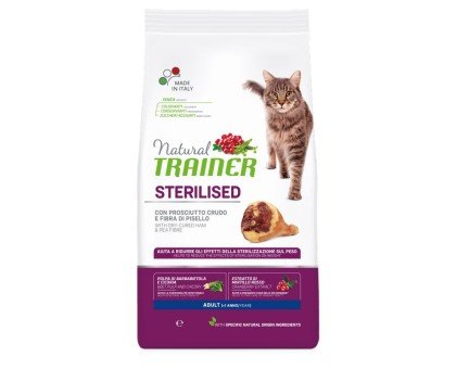 Trainer Natural Cat Adult Ham sausas pašaras sterilizuotoms katėms, kumpis; 1.5kg, 10kg