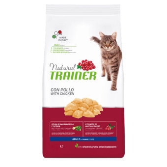 Trainer Natural Cat Adult Chicken sausas pašaras katėms, vištiena; 1.5kg, 10kg Trainer Natural Cat Adult Chicken sausas pašaras katėms, vištiena; 1.5kg, 10kg