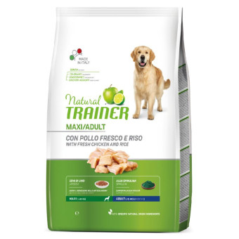 Trainer Natural Adult Maxi Chicken sausas pašaras suaugusiems šunims didelių veislių, vištiena; 12kg Trainer Natural Adult Maxi Chicken sausas pašaras suaugusiems šunims didelių veislių, vištiena; 12kg