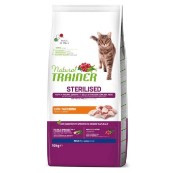Trainer Natural Cat Adult Turkey sausas pašaras sterilizuotoms katėms, kalakutiena; 1.5kg, 10kg Trainer Natural Cat Adult Turkey sausas pašaras sterilizuotoms katėms, kalakutiena; 1.5kg, 10kg