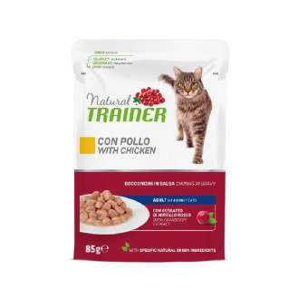 Trainer Natural Adult Cat Chicken konservuotas pašaras katėms, vištiena; 12x85g