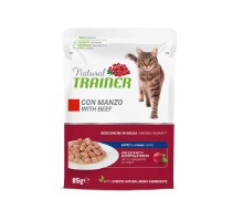Trainer Natural Adult Cat Beef šlapias maistas su jautiena katėms; 12x85g