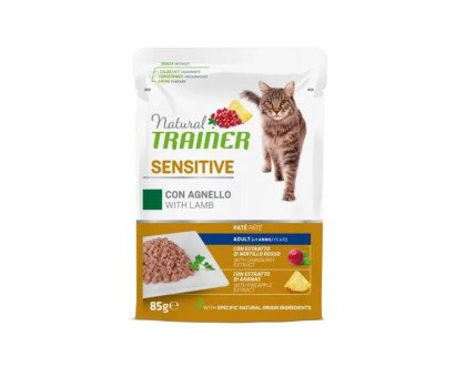 Trainer Natural Cat Sensitive Lamb konservuotas pašaras katėms, ėriena; 12x85g