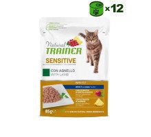 Trainer Natural Cat Sensitive Lamb konservuotas pašaras katėms, ėriena; 12x85g