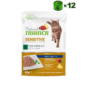 Trainer Natural Cat Sensitive Lamb konservuotas pašaras katėms, ėriena; 12x85g Trainer Natural Cat Sensitive Lamb konservuotas pašaras katėms, ėriena; 12x85g
