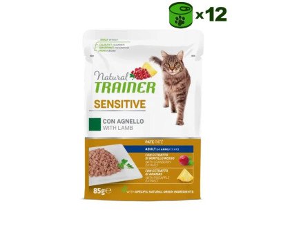 Trainer Natural Cat Sensitive Lamb konservuotas pašaras katėms, ėriena; 12x85g