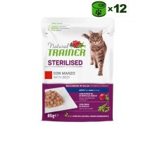 Trainer Natural Cat Sterilised Beef konservuotas pašaras katėms, jautiena; 12x85g