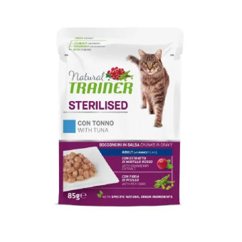 Trainer Natural Cat Sterilised Tuna konservuotas pašaras katėms, tunas; 12x85g