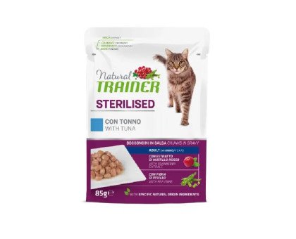 Trainer Natural Cat Sterilised Tuna konservuotas pašaras katėms, tunas; 12x85g