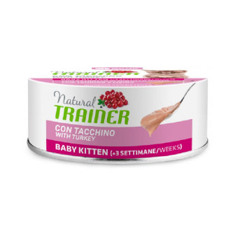 Trainer Natural Baby Kitten Turkey konservuotas pašaras kačiukams, kalakutiena; 80g Trainer Natural Baby Kitten Turkey konservuotas pašaras kačiukams, kalakutiena; 80g