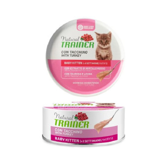 Trainer Natural Baby Kitten Turkey konservuotas pašaras kačiukams, kalakutiena; 80g Trainer Natural Baby Kitten Turkey konservuotas pašaras kačiukams, kalakutiena; 80g
