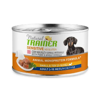 Trainer Sensitive no gluten Adult Dog Mini Pork konservuotas pašaras suaugusiems šunims mažų veislių, kiauliena; 150g