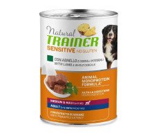 Trainer Sensitive no gluten Adult Dog Lamb konservuotas pašaras suaugusiems šunims vidutinių ir didelių veislių, ėriena; 400g