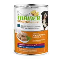 Trainer Sensitive no gluten Adult Dog Trout konservuotas pašaras suaugusiems šunims vidutinių ir didelių veislių, upėtakis; 400g