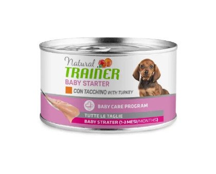 Trainer Natural Dog Baby Turkey konservuotas pašaras jauniems šuniukams, kalakutiena; 140g