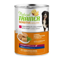 Trainer Sensitive no gluten Adult Dog Rabbit konservuotas pašaras suaugusiems šunims vidutinių ir didelių veislių, triušiena; 400g