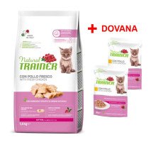 Trainer Natural Kitten Fresh Chicken sausas pašaras kačiukams, vištiena; 1.5kg+2x85g