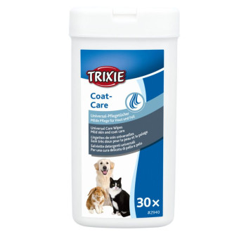Trixie Coat Care universalios drėgnos servetėlės gyvūnams; 30vnt Trixie Coat Care universalios drėgnos servetėlės gyvūnams; 30vnt