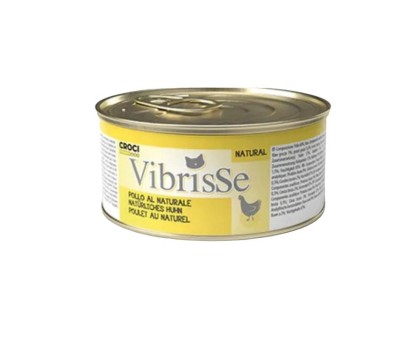 Vibrisse Pollo al Naturale konservuotas pašaras vištiena sultinyje katėms; 12x70g