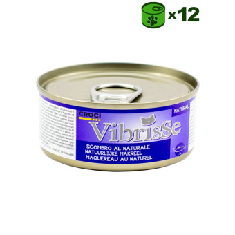 Vibrisse Sgombro al Naturale konservuotas pašaras katėms, skumbrė; 12x70g Vibrisse Sgombro al Naturale konservuotas pašaras katėms, skumbrė; 12x70g