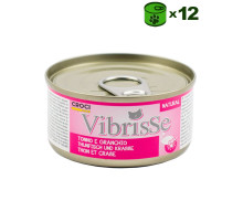 Vibrisse Tonno e Granchio konservuotas pašaras katėms, tunas, krabai; 12x70g