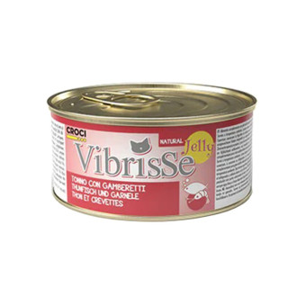 Vibrisse Tonno e Gamberetti Jelly konservuotas pašaras katėms, tunas, krevetės drebučiuose; 12x70g Vibrisse Tonno e Gamberetti Jelly konservuotas pašaras katėms, tunas, krevetės drebučiuose; 12x70g