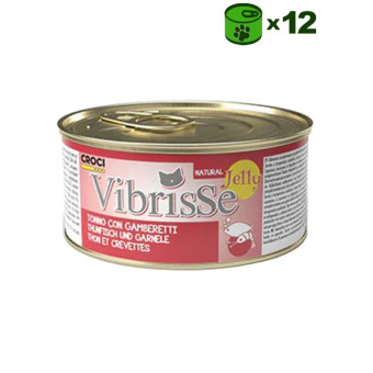 Vibrisse Tonno e Gamberetti Jelly konservuotas pašaras katėms, tunas, krevetės drebučiuose; 12x70g Vibrisse Tonno e Gamberetti Jelly konservuotas pašaras katėms, tunas, krevetės drebučiuose; 12x70g