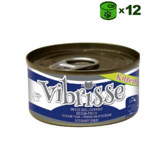 Vibrisse Ocean Fish konservuotas pašaras kačiukams, žuvis; 12x70g Vibrisse Ocean Fish konservuotas pašaras kačiukams, žuvis; 12x70g