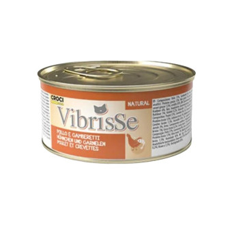 Vibrisse Pollo e Gamberetti konservuotas pašaras katėms, vištiena, krevetės; 12x70g Vibrisse Pollo e Gamberetti konservuotas pašaras katėms, vištiena, krevetės; 12x70g