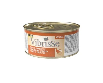 Vibrisse Pollo e Gamberetti konservuotas pašaras katėms, vištiena, krevetės; 12x70g