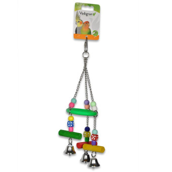 Vadigran Toy Bird Ring Dice Multi Color žaislas paukščiams; 30cm Vadigran Toy Bird Ring Dice Multi Color žaislas paukščiams; 30cm