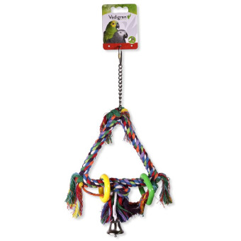 Vadigran Bird Toy Triangular žaislas su varpelių paukščiams; 15x41cm Vadigran Bird Toy Triangular žaislas su varpelių paukščiams; 15x41cm