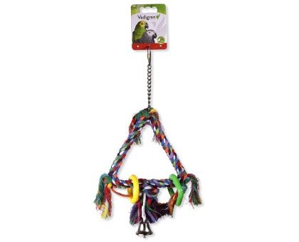 Vadigran Bird Toy Triangular žaislas su varpelių paukščiams; 15x41cm